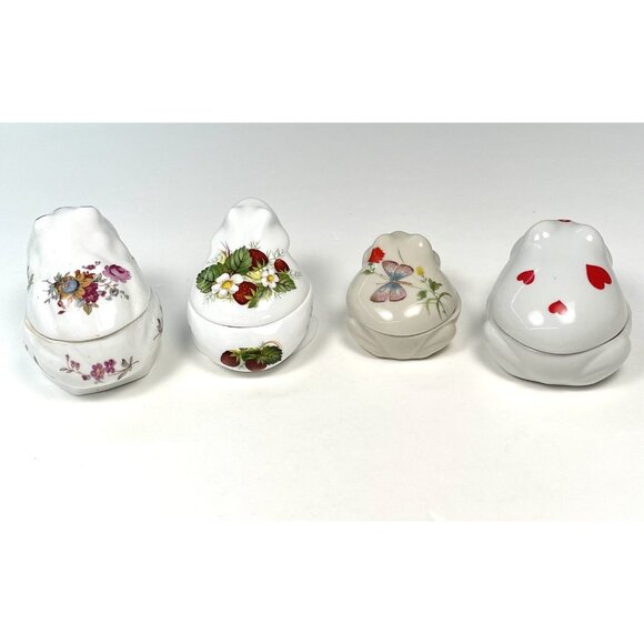 VTG Lot 4 Ceramic Lidded Frog Toad TRINKET BOXES Takahashi Hammersly 2.5"-4" EUC - Picture 10 of 10